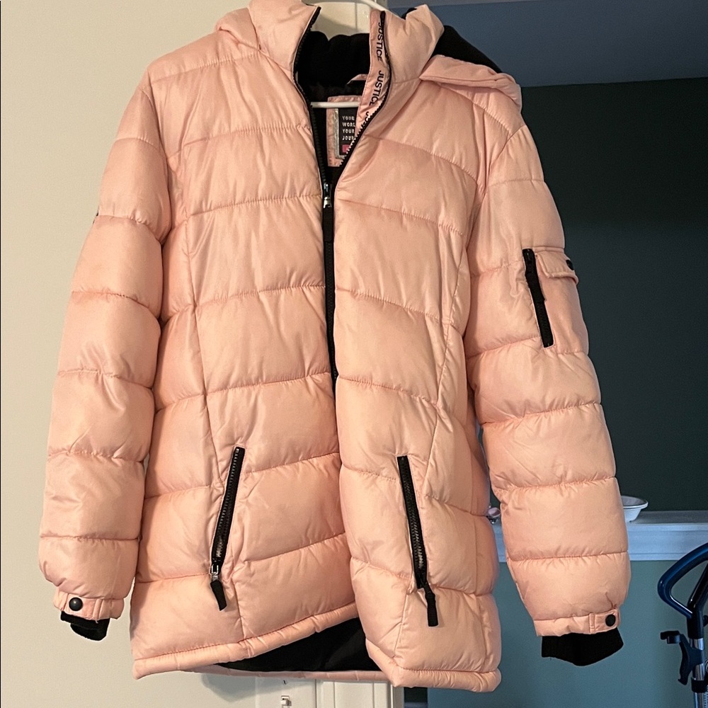 Justice Pink Puffer Jacket for Kids
